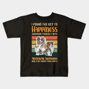 I Found the Key to Happiness Stay Away From Idiots Kids T-Shirt